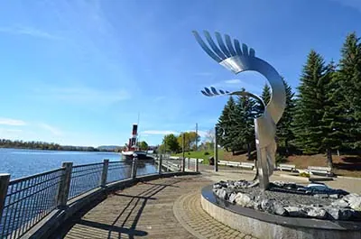 Ground-level view of Kaministiquia River Heritage Park