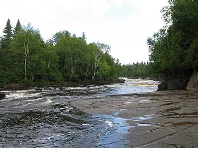 Ground-level view of Trowbridge Falls Park